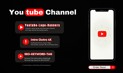 I will create your professional youtube channel and logo, banner banners cash cow channel arts create youtube channel logo video editing youtube