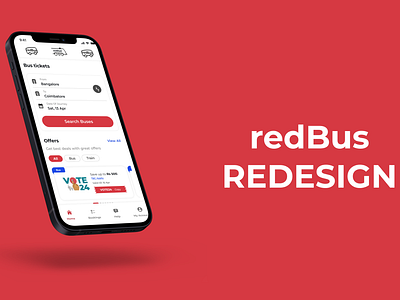 redBus App Home Page Redesign appdesign redbus redesign ui