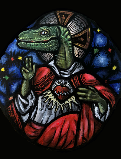 Velociraptor as the Crucified Christ