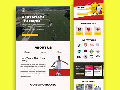 Chargers Soccer Club- Website branding design graphic design landing page landing page design minimal design product design score club ui ux web app website design website redesign