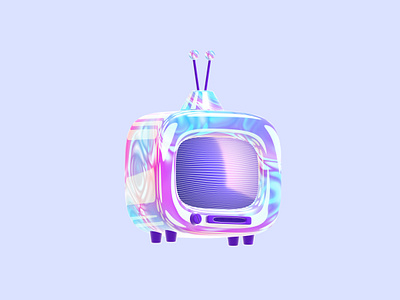3D Television 3d 3d art 3d model colorful design futuristic illustration netflix render spline television