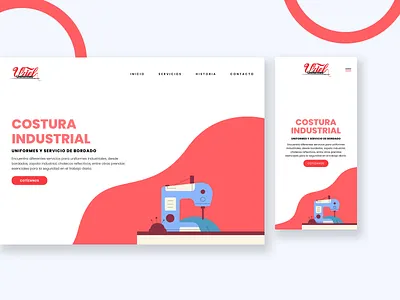 Landing Page - industrial sewing branding design graphic design illustration landing page logo ui ux vector