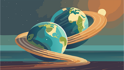 Planet Earth digital art earth illustration illustrator outer space planet retro vector