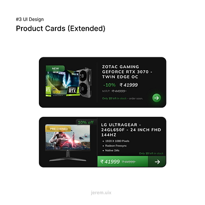 Product Cards (Extended) - UI design figma graphic design product card ui design ux design web design