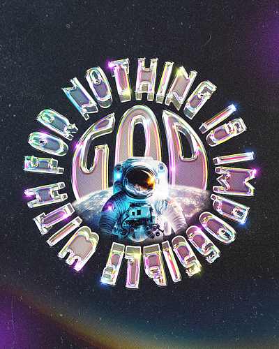 For nothing is impossible with God | Christian Poster christian