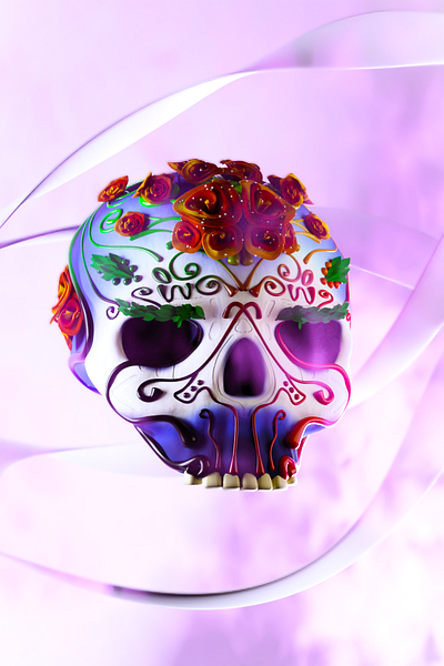 Flower Skull 3d design graphic design illustration typography