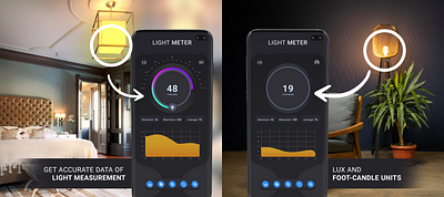Light Meter App Design app design graphic design ui