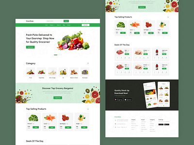 Grocery Website UI | Landing Page daily ui daily ui challenge dailyui design grocery app grocery website landing page ui ui design ui ux web design website website design