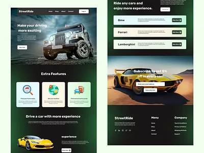 StreetRide Web design figma design landing page design ui design ui interface desgin web desgn web ui design website design website ui design
