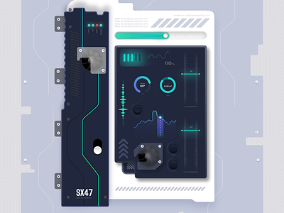 SX47 - Concept illustration blue figma graphic design high tech illustration process sci fi ui