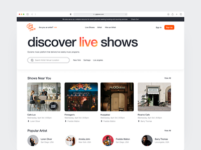 Gigtown Landing artist branding creative design event events gigtown hire homepage landing live liveshows logo music shows ui ux web webdesign website