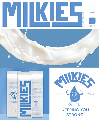 Milkies Moodboard branding design graphic design illustration logo milk package packagedesign typography