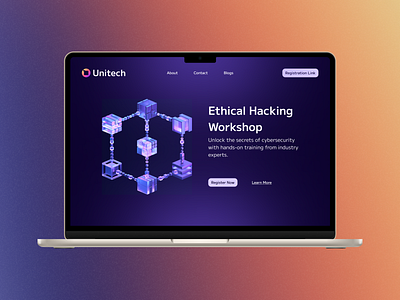 Ethical Hacking Workshop Landing Page aesthetic design figma graphic design illustration landing page ui ui design uiux ux ux design web design website