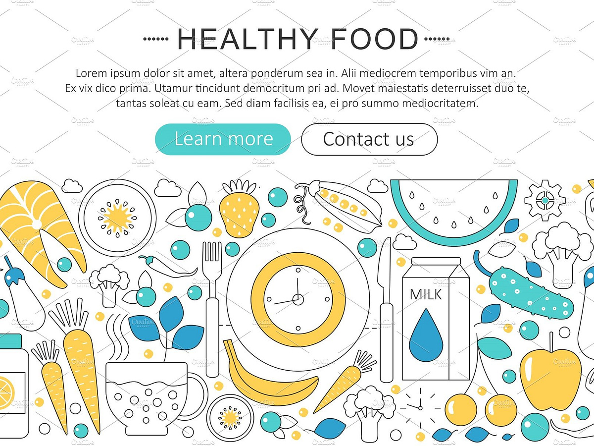 Vector Healthy Natural Food Concept. By Lemberg Vector On Dribbble