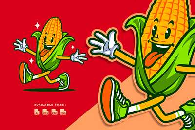 Corn Retro Mascot Character best seller branding cartoon character corn corporate cute funny kids mascot playful retro vegetable