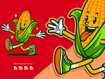 Corn Retro Mascot Character best seller branding cartoon character corn corporate cute funny kids mascot playful retro vegetable