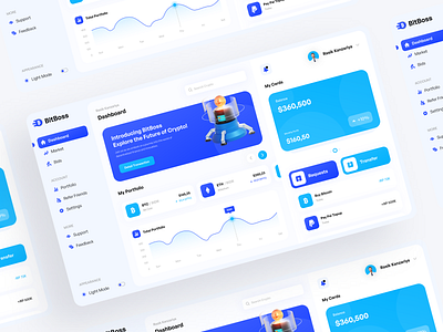 Bitboss Crypto Currency Dashboard Webdesign bitcoindashboard clean cryptodashboard dashboard devlopmentfriendly explore modern new ui uiux ux