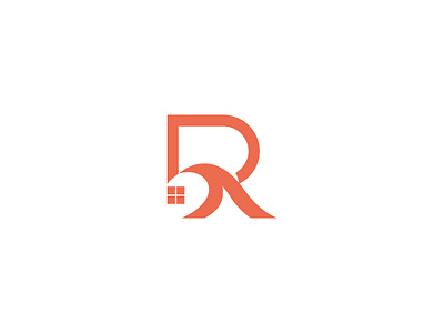 Letter + wave corporate letter r minimal modern real estate wave