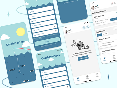 Fishing Tournament App anglers creative designs creative mobile application creative mobile designs fishes fishing fishing app fishing application fishing tournament app fishing tournaments graphic design mobile app mobile application mobile designs popular designs top notch design tournaments ui uiux ux