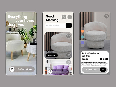 Furniture Shopping Mobile App UI Design