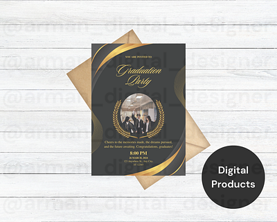 Graduation party canva template canva graphic design invitation card opening card wedding card
