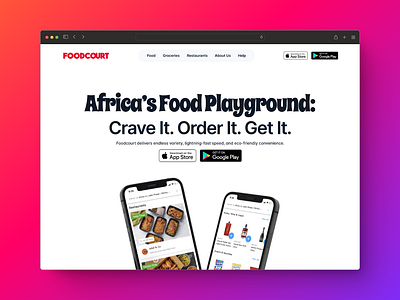 FoodCourt Landing Page Redesign clean design dribbble graphic design landing page ui webdesign