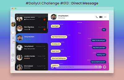 #DailyUI Challenge #013 : Direct Message app branding design graphic design illustration logo typography ui ux vector