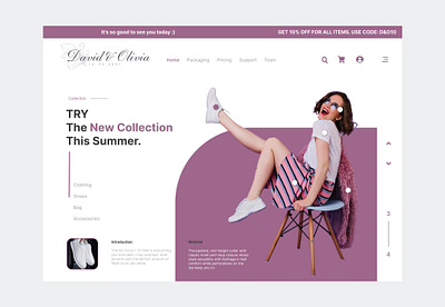 David & Olivia accessories banner branding clothes collection design dress fashion landing page shoes shop ui ux web design