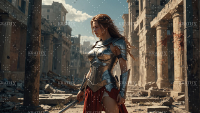 Greek Warrior Princess 7 ancient animation anime architecture armour artwork character design design digital art fan art fantasy fantasy art graphic design greek illustration princess sculptures warrior