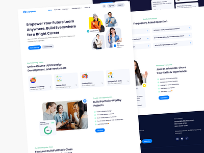 BuildFullStack - Online Course Platform blue landing page minimalist modern ui ui design web design