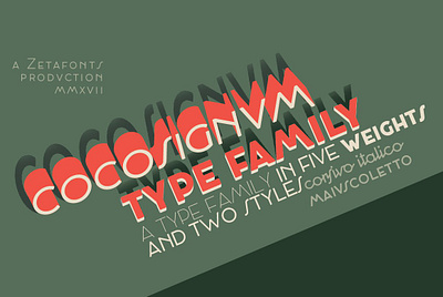 Cocosignum - 10 fonts display elegant faded geometric greek headline logo opentype poster retro script