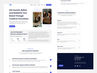 Professional Company Profile Website blue company profile design landing page minimalist modern ui ui design web design