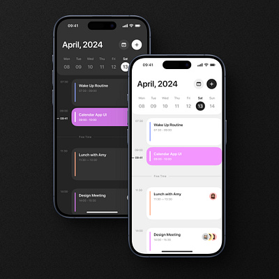 Calendar App app appdesign appui appux graphic design mobile ui uiux