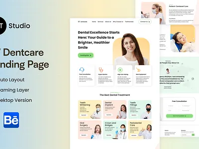 57DentCare - Dental Care Landing Page Design dental dental care dental clinic dental website landing page medical design saas landing page teeth tooth web design