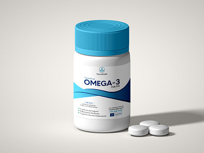 Omega 3 Supplement Label Design design illustrator label mockup omega 3 packaging photoshop product supplement