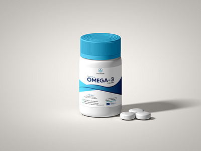 Omega 3 Supplement Label Design design illustrator label mockup omega 3 packaging photoshop product supplement