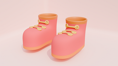 Low Poly 3D Model 34: Cartoon Shoes 3d animation app branding design graphic design illustration logo motion graphics typography ui ux vector