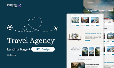 Travel Agency Web App agency branding design development figma landing page payment revenue rtl saas travel ui uiux ux web app website