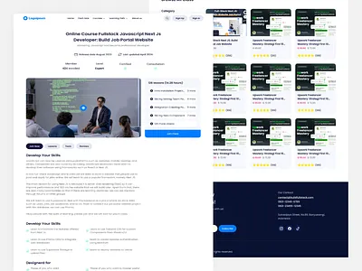 BuildFullStack - Course Page & Detail Course Page Design blue design landing page minimalist modern ui ui design web design