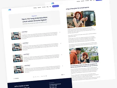 Design Blog Page Company Profile blue design landing page minimalist modern ui ui design web design