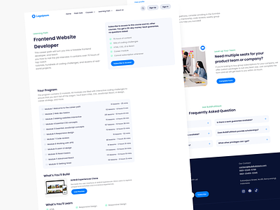 Learning Path Online Course Platform Web Design blue design landing page minimalist modern ui ui design web design