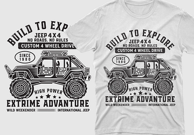 T-Shirt Design illustration jeep minimalist t shirt design offroad t shirt design t shirt design typography tshirt design typography