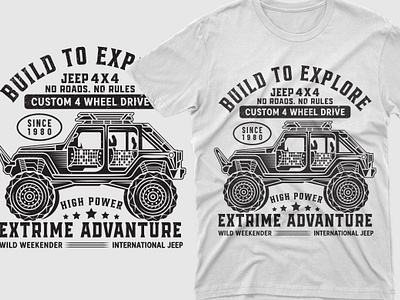 T-Shirt Design illustration jeep minimalist t shirt design offroad t shirt design t shirt design typography tshirt design typography