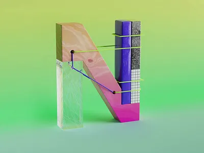 36 days of type - N 36daysoftype 36daysoftype2024 3d animation branding c4d cinem4d design illustration motion design motion graphics redshift ui