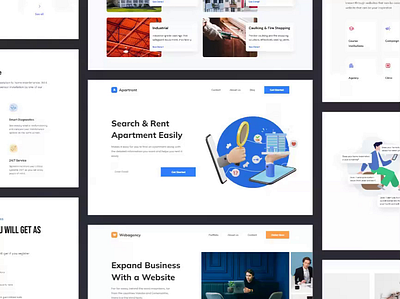 Bundling 7in1 - Landing Page Template (Animation Preview) business company profile digital product landing page landing page kit landing page template ui design ux design web template website template