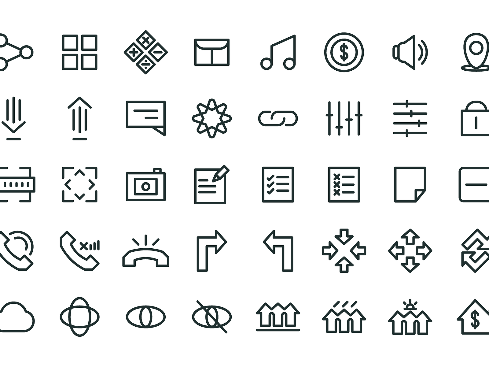 set collection 50 random miscellaneous outline icons by @imamaliffsyh ...