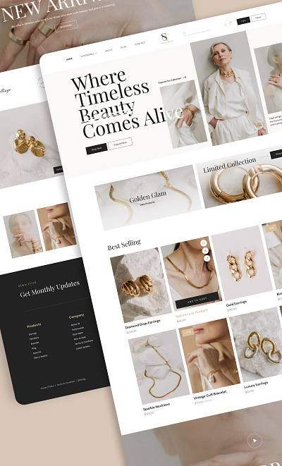 Jewelry Shop Ecommerce Website | UIUX anniversarygifts birthstone jewelry earrings ecommerce engagement rings fashionjewelry gold jewelrycleaning jewelrycollections jewelryshop landing page luxury jewelry motherdaygifts necklaces onlinejewelrystore pearl jewelry rings uiux vintage jewelry website design