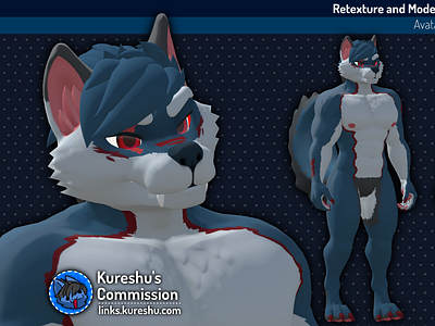 Blackie Mackenzie - Model Edit and Retexture Commission 3d 3d model anthro anthropomorphic canine design furry odo pup pack retexture vrc vrchat