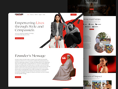 Fashion NGO Website design beautiful fashion fashion website love model ngo poor red water ngo web design website