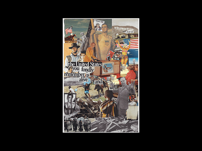 Alive + Well americana atomic age clint eastwood collage collage art graphic design highway photo collage political retro scanner art star wars stars and stripes television tv usa western